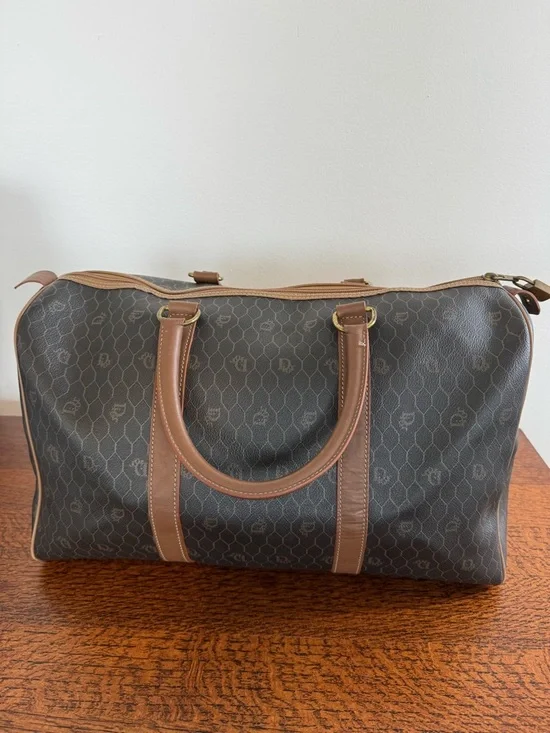 Christian Dior Honeycomb Boston Bag Brown & Tan with COA - Picture 2 of 16